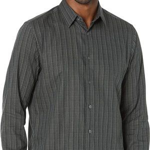 THEORY "IRVING" Olive Multi Arch Flanella Button down shirt Men Sz S NWT